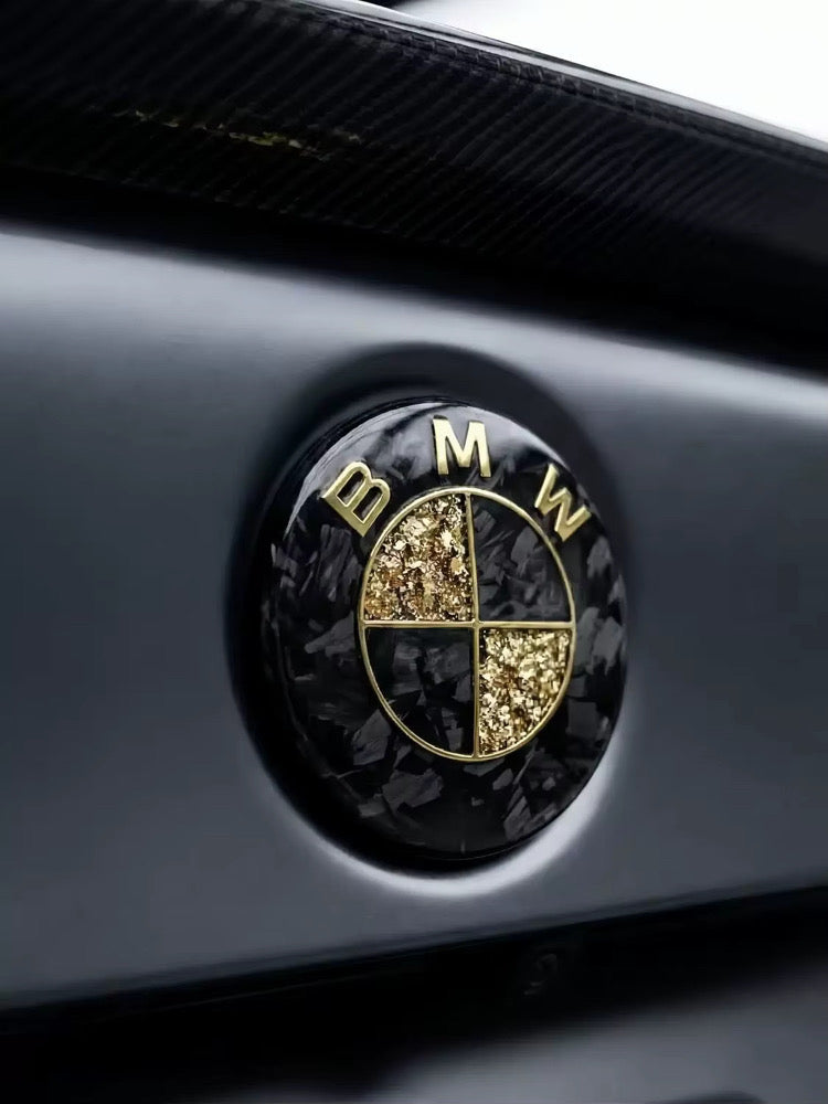 Gold forged Carbon BMW Emblems