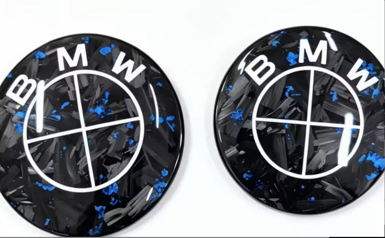 Blue forged Carbon BMW emblem
