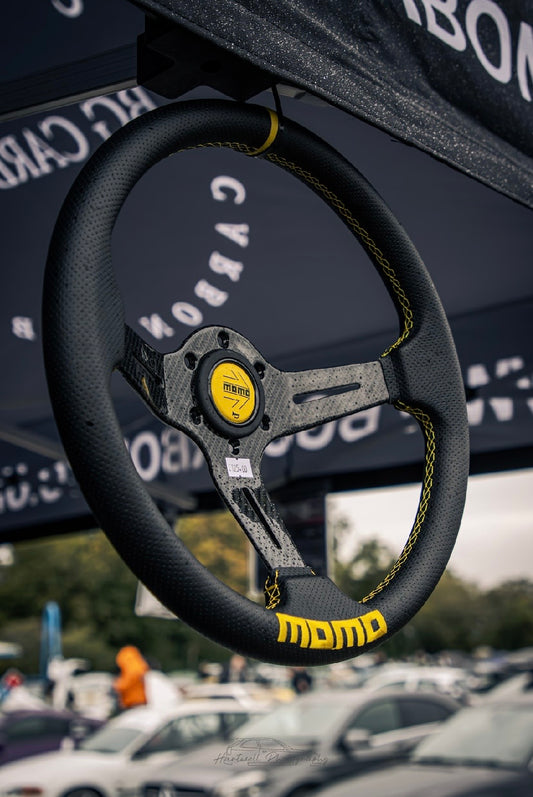 Yellow Momo Carbon Fibre 350mm